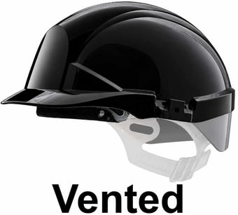 picture of Centurion Reflex Black Safety Helmet with Silver Rear Flash - Vented - Slip Ratchet - [CE-S12KSA] - (PS)