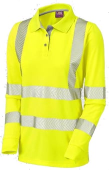 Picture of Pollyfield Class 2 Coolviz Plus Ladies Sleeved Yellow Polo Shirt - LE-PL08-Y