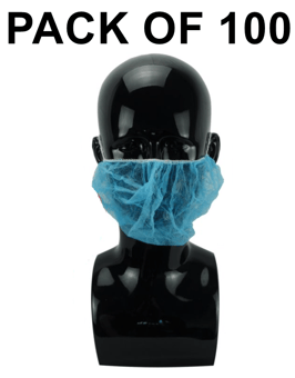 picture of Shield Non-Woven Polypropylene Beard Masks - Blue - Pack of 100 - [BM-DK05-BLU]