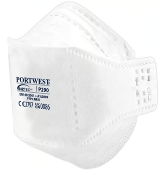 Picture of Portwest P290 Eagle FFP2 Dolomite Fold Flat Respirator White Single - [PW-P290WHR] - (DISC-R)