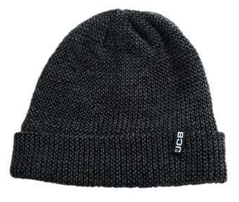 picture of JCB - Black & Grey Work Beanie - Marl Quick Drying Acrylic Knit  - [PS-D+ZB]