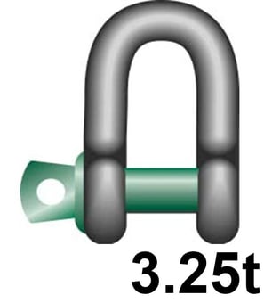Picture of Green Pin Standard Dee Shackle with Screw Collar Pin - 3.25t W.L.L - EN 13889 - [GT-GPSCD3.25]