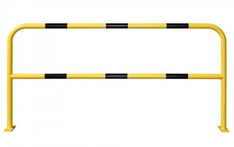 Picture of TRAFFIC-LINE Steel Hoop Guard - Outdoor Use - 1,000 x 2,000mmL - Hot Dip Galvanised + Powder Coated - Surface Fix - Yellow/Black - [MV-201.13.553]