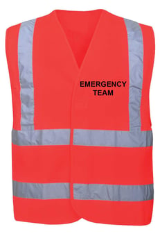 Picture of Value Emergency Team Printed Front and Back Hi-Vis Red Waistcoat - BI-75-ET