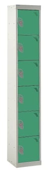 picture of QMP Tool Charging Locker - Solid Door - RCD Plug - 6 Compartment - Green - 1800H x 450W x 450D mm - [QM-BR1845456GSX]