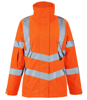 Picture of Supertouch Ladies Kamela Padded Jacket Hi Vis Orange - ST-SHV-L05181