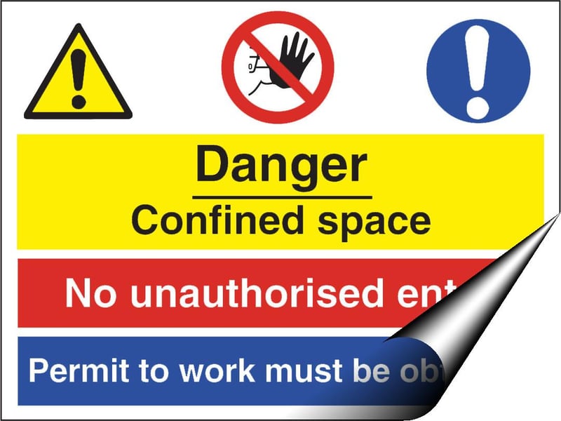 picture of Danger Confined Space / Entry / Permit Sign - 400 X 300Hmm - Self Adhesive Vinyl - [AS-MU17-SAV]