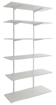 Picture of BiGDUG Garage Wall Mounted Shelving Kit - 1980h x 1000w x 400d mm - 6 White Melamine Levels - [BDU-TSW1946WG]