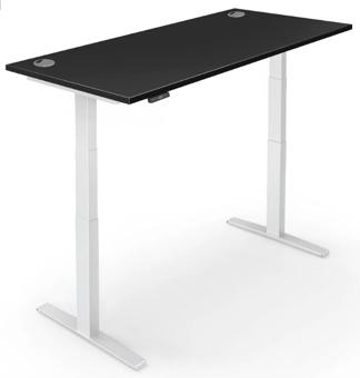 picture of Yo-Yo DESK PRO 2+ White Frame with Black Desk Top - YYO-YD-PRO-2P-W/1200700BLA
