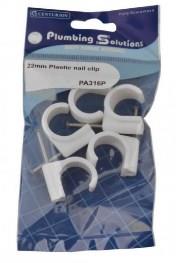 picture of 22mm Plastic Nail In Pipe Clips - 5 Packs of 5(25 PCS) - CTRN-CI-PA316P