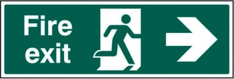 picture of Fire Exit Arrow Pointing East Sign - 400 x 150Hmm - Rigid Plastic - [AS-SA1-RP]