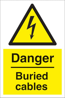 Picture of Danger Buried Cables Sign - 200 x 300Hmm - Rigid Plastic - [AS-WA32-RP]