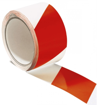 Picture of Non-Reflective Hazard Warning Tape - 60mm x 66m - Red/White - [MV-420.11.054]
