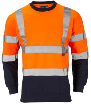 picture of Supertouch Hi-Vis 2 Tone Sweatshirt Orange/Navy - ST-SHV-651891