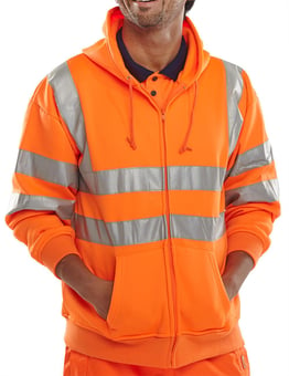 picture of Beeswift Hooded Sweatshirt - Hi Vis Orange - BE-BSHSSENOR