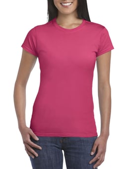 Picture of Gildan 64000L Softstyle Ladies Heliconia Pink T-Shirt - BT-64000L-HELICONIA