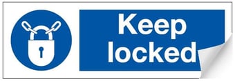picture of Keep Locked Sign - 300 x 100Hmm - Self Adhesive Vinyl - [AS-MA35-SAV] 