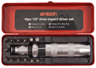picture of Amtech 13mm Drive Impact Driver Set - 14 Piece - [DK-L2130]