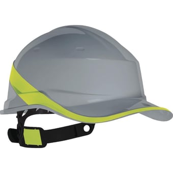 picture of Diamond V - Baseball Cap Shape - Grey/Yellow Safety Helmet - Unvented - [LH-DIAM5GRJAFL]