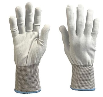 picture of Microlin Cooper Del 610 Five-finger Polyester Knitted Ambidextrous White Gloves - MC-DEL610