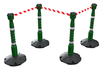 picture of Skipper 27m Retractable Safety Barrier Kit - Green - Red/White Chevron - [SK-KIT01-GRW] - (LP)