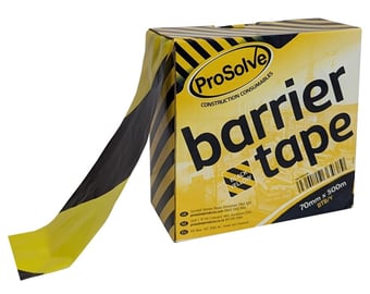 picture of ProSolve Barrier Tape - 70mm x 500m - Black/Yellow - [PV-BTB/Y]