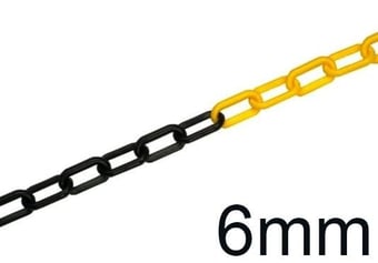 picture of JSP - Black/Yellow 6MM Thick Chain - 25m Long - For Post and Chain System - [JS-HDC000-265-300]
