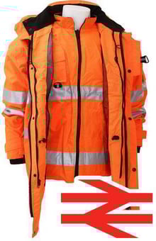 picture of Yoko Hi-Vis Orange Multi-Function 7in1 Jacket - BT-HVP711-OR