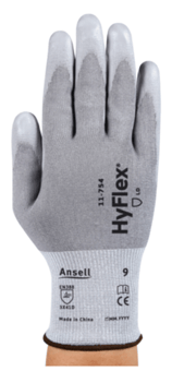 picture of Ansell HyFlex 11-754 Grey Level D Cut Resistant Gloves - Pair - AN-11-754