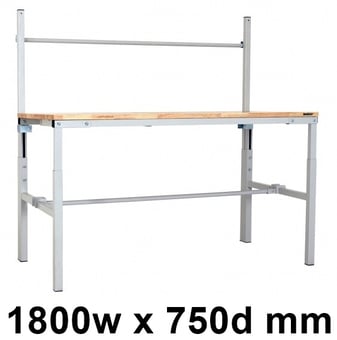 picture of BiGDUG Height Adjustable Packing Bench - 1800w x 750d mm - 2 Roll Holders - [BDU-BDMDPBB1875H]