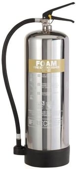 picture of Firechief Elite 9L Foam Polished Stainless Steel Fire Extinguisher & Bracket - [HS-PXF9]