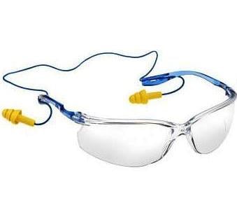 picture of 3M - Tora CCS Specs and Cord Control System Complete with Ear Plugs - Clear Anti-Scratch and Anti-Fog Lens - [3M-71511-00000 + 3M-UF-01-000]