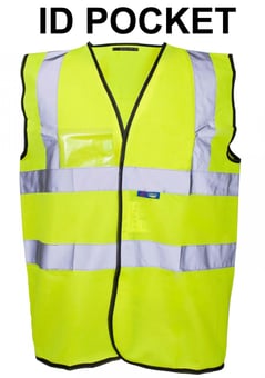 picture of Supertouch Yellow Hi-Vis Vest with ID POCKET On The Right Side - ST-33241