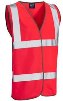 Picture of Leo Workwear Red Hi-Vis Waistcoat - LE-W01-R