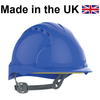 picture of JSP - The New EVO 3 Vented - Blue Safety Helmet - Standard Peak & Slip Ratchet Harness - [JS-AJF160-000-500] - (HY)