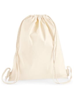 picture of Westford Mill Natural White Premium Cotton Gymsack - [BT-W210-NTL]