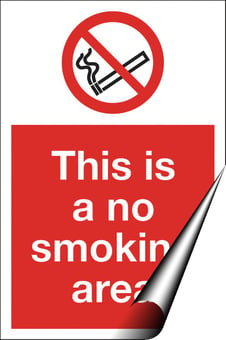 Picture of No Smoking Area Sign MEDIUM - 200 x 300Hmm - Self Adhesive Vinyl - [AS-PR15-SAV]