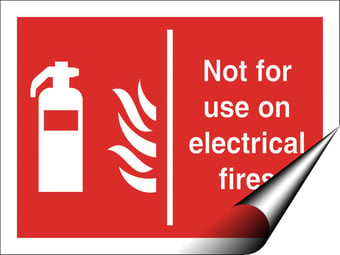 picture of Not for Use on Electrical Fires Sign - 200 X 150Hmm - Self Adhesive Vinyl - [AS-FI45-SAV]