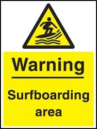 picture of Warning Surfboarding Area Sign - [AS-WH17]