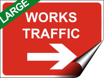 picture of Temporary Traffic Signs - Works Traffic Right Arrow LARGE - 600 x 450Hmm - Self Adhesive Vinyl - [IH-ZT41L-SAV]