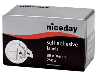 Picture of Niceday Address Labels Self Adhesive White 89 x 36 mm - 1 Roll of 250 Labels - [VK-ND180814]