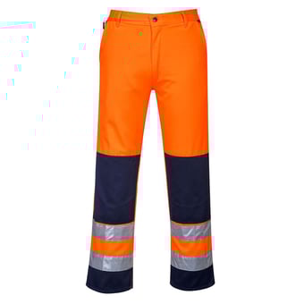 picture of Portwest - Seville Hi-Vis Trousers Orange/Navy - PW-TX71ONR