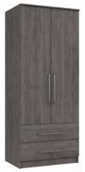 picture of One Call Minnesota 2 Door Combi Robe - Dark Grey Oak - [OCF-ONE-MNS-2DCR]