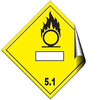 Picture of UN Placards - Oxidising Agent 5.1 Sign - 250 X 250Hmm - Self Adhesive Vinyl - [AS-DA60-SAV]