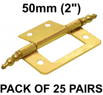 picture of EB Finial Flush Hinge - 50mm (2") - Pack of 25 Pairs - [CI-CH124L]