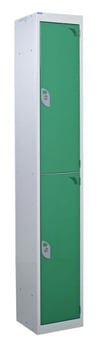 picture of QMP Standard Locker - 2 Compartment - Green Doors - 1800H x 300W x 450D mm - [QM-LS1830452GXX]