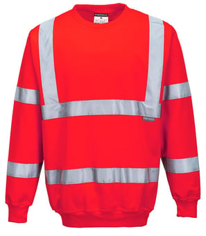 picture of Portwest Red Hi Vis Polycotton Sweatshirt - PW-B303RER