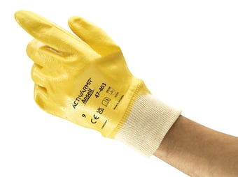 picture of Ansell ActivArmr Nitrile Fully Coated Yellow Glove - AN-47-403