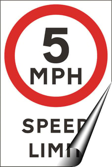 Picture of Non Reflective Traffic Signs - 5 mph Speed Limit - 400 x 600Hmm - Self Adhesive Vinyl [AS-GE50A-SAV]