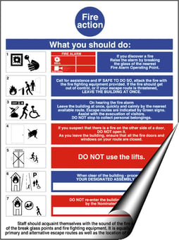 picture of Fire Action What You Should Do Sign - 200 X 300Hmm - Self Adhesive Vinyl - [AS-FI69-SAV]